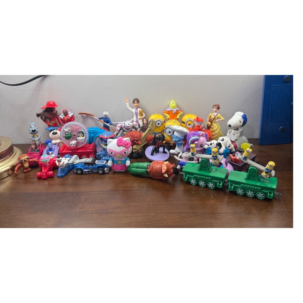 Huge Mixed McDonald's Toy Lot Minions Hello Kitty Disney Stitch Snoopy 30+ Pcs